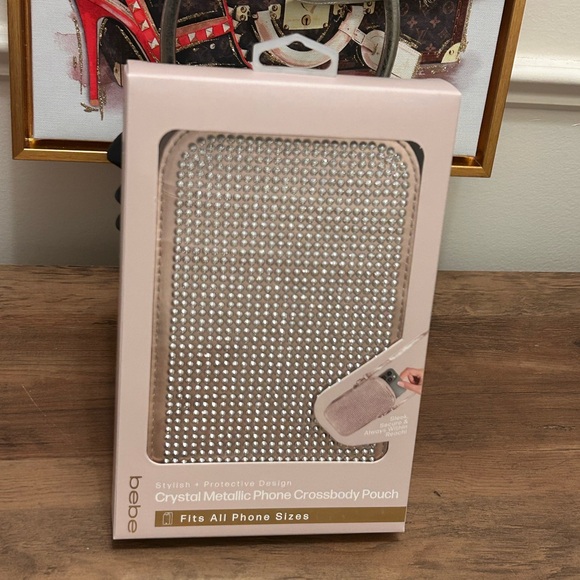 Bebe Crystal Metallic Rose Gold Phone Pouch - Picture 6 of 6